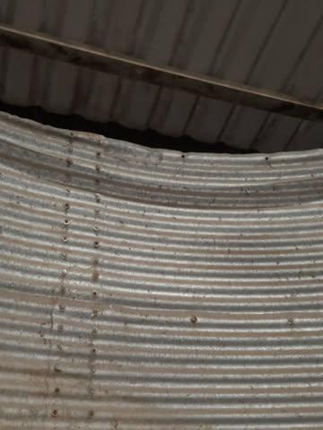 De silo is bijna leeg...
Om mout te maken moeten we de eerst gerst schonen.
de grote korrels gaan naar de mouterij, de kleine worden geplet en aan de dieren gevoederd