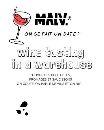Soirée MALV  Mercredi 1er octobre · 19h–21h Dans un entrepôt à Bw 
On ouvre des quilles, on sort le fromage et le saucisson. On rit, on échange, on boit nature, on mange simple & bon.
Pas de chichi, que du partage! Amène tout le monde 🔥 DM TO BOOK or whats app 0476843750