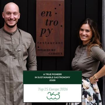 We were deeply honored last week to be recognised as one of the Top 25 Pioneers of Sustainable Gastronomy in Europe 2026 by the @360eatguide 

This recognition means a lot to us because sustainability has never been a label at Entropy — it is the framework behind everything we do.

From working closely with farmers and producers, to exploring fermentation, seasonality, and biodiversity in our kitchen, we believe gastronomy can be a powerful tool for change.

Beyond the plate, we also strive to contribute to a wider movement through discussions, workshops, collaborations and education around food systems and climate.

To be recognised among such inspiring restaurants across Europe — many of whom we have admired for years — is truly meaningful.

Thank you to our team, our producers, and our guests who support this vision every day.

Thank you to the guides and organisations who have supported and recognised us since the beginning. Their work is essential in bringing visibility to restaurants committed to a more sustainable food system.

@lefooding_belgium 
@best_vegetables_restaurants 
@gaultmillaubelgium 
@collegeculinairedebelgique 
@visitbrussels 

This has never been just about opening a restaurant.
It has always been about creating a movement.

And the form our restaurant will take in a few months is just the most clear illustration of that .

Stay tuned !!