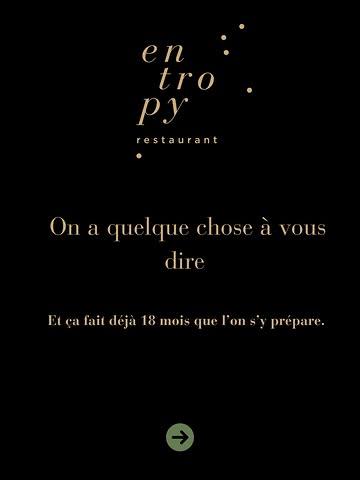 Un nouveau chapitre tellement galvanisant. 

Vous nous aidez à l’écrire ? 

Vous souhaitez :
	•	participer au projet ?
	•	collaborer sur les prochaines étapes ?
	•	contribuer à l’incubateur ?
	•	ou reprendre le restaurant ?

👉 Écrivez-nous (page contact en Bio)

Et d’ici là, venez vivre Entropy une dernière fois avant l’été! 

On vous accueille encore pendant 3 mois jusqu’à la mi Juillet ✌🏻
