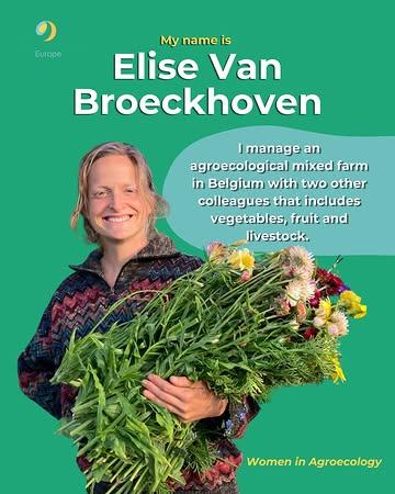 Meet Elise Van Broeckhoven: this month's Women in Agroecology spotlight.

Together with two colleagues, Elise runs a mixed agroecological farm in Belgium, feeding 250 families, 6 restaurants, and a local care centre with seasonal vegetables, fruit, and meat. 🥕

Her farm is rooted in respect for the land, planting trees, protecting streams, minimizing inputs, and producing nearly zero waste. It's also home to the "Ik ken mijn boer / I know my farmer" campaign now spreading across Flanders, building real connections between farmers and the people they feed.

Her hope? More access to land for farmers around cities, and policies that recognise agroecology as the healthier path forward, for soils, food, and communities.

✨ She's already doing the work. Let's make sure the world sees it.

👉 Tag a woman in agroecology whose story deserves to be amplified.

#WomenInAgroecology