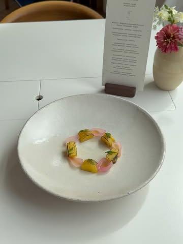 Botanical Gastronomy @humushortense 🌱 

- Buckwheat & Chickpeas - 
- Dokhla, pineapple sage, pickle -
- Cherry tomato, amazake, bell pepper -
- Tomatoes, sesame miso, lovage -
- Tomato juice, pickles, thai basil -
- Spelt focaccia & Beetroot - 
- Potato waffle & Hazelnutmiso -
- Young potatoes, spring onion, kurkuma -

Plantbased fine dining in Brussels since 2008 by @nicolasdecloedt.chef & @carolinebaerten 🙏