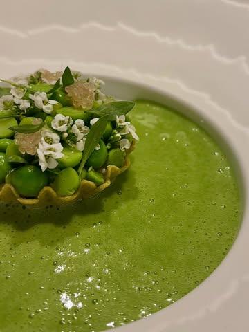 Printemps 2026 🌱🌿

Petit pois, cottage cheese, citron caviar, alyssum,
accompagné d’un jus de cosses.

Une assiette fraîche, végétale et de saison.

@chaga.restaurant 

#Chaga
#FineDining
#HauteCuisine
#CuisineDeSaison
#ChefLife
