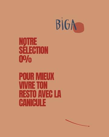 La canicule est là 🥵

Fais une pause fraîcheur avec notre sélection de boissons 0 % :

✨ Basil Smash 0 %
🍃 Kombucha Rish Lab
🫖 Thés glacés maison
💜 Lavande & Gin 0 %
🍋Limonades fermentées de l’Annexe 
🫧 Kéfir schaerbeekois

Et bien d’autres créations à découvrir chez Biga.

On t’attend à l’ombre, autour d’une boisson bien fraîche et d’une bonne pizza 😊 Et surtout, prenez soin de vous et de vos proches. 💛