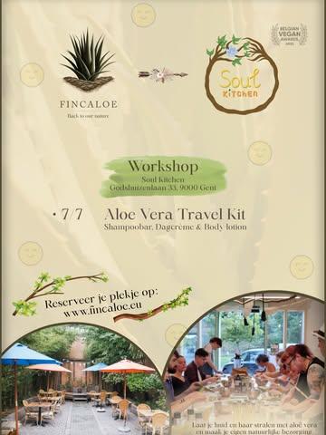 Welcome to @soulkitchengent 🌞🌿
The 7th of July we will make Aloe Vera Travel Kit with Shampoo bar, Day creme & Body lotion. 

Read more on www.fincaloe.eu 

.
.
.
.
.
#visitgent #workshop #aloevera #soulkitchen #handson