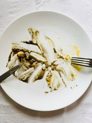 Dit was Zoete Maïsmiso, Gevulde Courgette, Gebrande Paprika en Habazero. 
Gewoon te lekker ☺️
Welkom om zelf te komen proeven!

—— 

This was Miso of Sweet Corn, Stuffed Zucchini, Roasted Bell Pepper nd Habazero.
Just to good! ☺️
Welcome to discover it yourself.