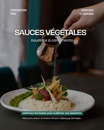 Parce qu’en cuisine végétale, une bonne sauce, ça change tout ✨🔥

Apprenez à construire des assiettes pleines de relief grâce aux sauces froides, chaudes ou sucrées qui signent une vraie identité culinaire.

👩‍🍳 Avec @ajna_by_pauline_steiner & @plantae_cuisinevegetale
Deux cheffes passionnées qui mêlent techniques de grandes maisons, inspirations asiatiques et créativité végétale pour une cuisine vivante, engagée et savoureuse.

📅 20 & 21 avril • 8h–16h
👩‍🍳 Pour pros de la restauration, personnes en reconversion ou passionné·es de cuisine

Prêt·e à faire passer vos plats au niveau supérieur ?
👉 Réservez votre place maintenant ! [lien en bio]🌱✨

#cuisinevegetale #formationcuisine #plantbased #sauce