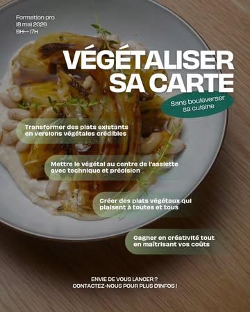 🔥 Et si végétaliser votre carte devenait un avantage… sans vous compliquer la vie ?

Aujourd’hui, la demande pour des plats végétaux grandit.
Mais, dans beaucoup de cuisines, le passage à l’action reste un frein.
Et pourtant, le végétal peut devenir un vrai levier de créativité, de marge et d’attractivité.

💥 En une journée, changez de perspective.
Apprenez à intégrer des plats végétaux gourmands et rentables sans modifier votre organisation ni votre identité.

👨‍🍳 Au programme :
• Transformer vos plats existants en versions végétales solides
• Travailler le légume comme un produit gastronomique
• Créer des assiettes qui plaisent à tous les client·es
• Gagner en créativité sans exploser votre food cost
• Maintenir un service fluide

👨‍🏫 Formation assurée par Corentin Crutzen – chef et fondateur d’Oxalis

👉 Si vous souhaitez faire évoluer votre carte sans vous mettre en difficulté, cette journée est faite pour vous.

📩 Infos & inscriptions en DM ou via le site

#cuisinevegetale #cartevegetale #plantbased #formationcuisine