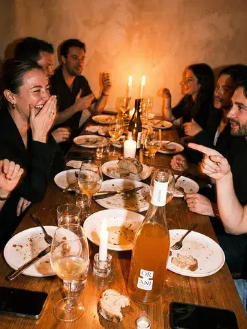 The table of tomorrow.

A bottle of SHWUNG.
A bottle of wine.

Drinking like a zebra in the social savanna.

That’s the future.