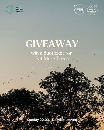 🌳 GIVEAWAY — Eat More Trees at Docville
We’re giving away 10 duo tickets to the screening of Eat More Trees at Docville Leuven — this Sunday March 22. 🎬🌿
If you care about trees, soil, and the future of how we grow food — this one’s for you.
How to win:
* Follow @domainedegraux 
* Tag your fellow tree friend(s) in the comments below
* Share this post to your story for an extra chance to win
The more you do, the better your chances. 🍀

Winners will be contacted by DM on Friday March 20.

@eatmoretreesorg @louis.de.jaeger 
—————
This giveaway is not affiliated with, sponsored, or endorsed by Instagram. Winners must be available to collect or receive their tickets before Sunday March 22. Sharing to your story increases your visibility but does not guarantee a win. By participating, you agree that your entry is visible to other users. One winner per account. The giveaway closes Thursday March 19 at midnight (CET).