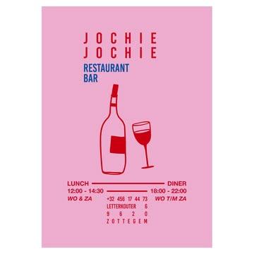 WELKOM BIJ DE JOCHIES

BIJ ELS EN JONAS
WELKOM IN ONZE SPEELTUIN.

WIJ.MAKEN.ALLES.ZELF.

VERTREKKEND VANUIT
DE MOOISTE PRODUCTEN
IN HUN MEEST PURE EN ONBEWERKTE VORM.

HIER GEEN NUMMERS. 
NIET IN DE ZAAL EN NIET IN ONZE KEUKEN. 
MAAR WEL MOOIE MENSEN 
EN HEEL VEEL LIEFDE. 
WIJ GAAN VOOR U ZORGEN. 
HEF HET GLAS, LEVE HET LEVEN 
EN DOE ALSOF GE THUIS ZIJT.

Maar ook ni te veel.
💕
