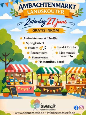 ☀️ Zaterdag staan we op de ambachtenmarkt van La La Landskouter!
Kom zeker eens langs! Er zijn heel wat creatieve makers, gezellige muziek en een heerlijke dorpssfeer. Hopelijk zien we je daar!