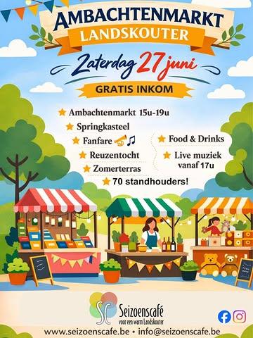 ☀️ Zaterdag staan we op de ambachtenmarkt van La La Landskouter!
Kom zeker eens langs! Er zijn heel wat creatieve makers, gezellige muziek en een heerlijke dorpssfeer. Hopelijk zien we je daar!