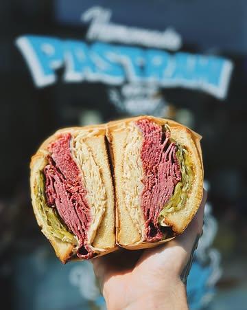 Our housemade pastrami sandwich just got even better — you can now choose your favorite type of bread! 

Stacked high with tender, smoky housemade pastrami and built fresh to order, it’s your sandwich, your way.

Choose from:
Classic sourdough baguette
Brioche bread

100% halal!