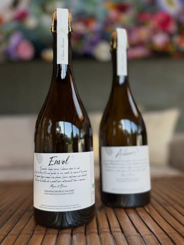Champagnes bruts natures @horiotolivier 

Ailleurs : chardonnay de Fontette vendangé le 13 septembre 2019 et mis en bouteille le 31 juillet 2020, dégorgé le 28 novembre 2023.
1419 bouteilles produites.

Envol : pinot noir sans soufre ajouté, vendangé le 10 septembre 2019, mis en bouteille le 31 juillet 2020, dégorgé le 28 novembre 2023.
2786 bouteilles produites.

Non dosé, en biodynamie.

Disponible chez @natornot_vinnature 
Pro horeca et entreprises : contactez-nous. 
Particuliers : www.natornot.com ou contactez-nous