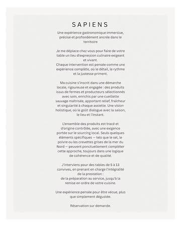 Une expérience gastronomique immersive, précise et profondément ancrée dans le territoire

Je me déplace chez vous pour faire de votre table un lieu d’expression culinaire exigeant et vivant.
Chaque intervention est pensée comme une expérience complète, où le détail, le rythme et la justesse priment.

Ma cuisine s’inscrit dans une démarche locale, rigoureuse et engagée : des produits issus de fermes et producteurs sélectionnés avec soin, enrichis par une cueillette sauvage maîtrisée, apportant relief, fraîcheur et singularité à chaque assiette. Une vision holistique, où le goût dialogue avec la saison, le lieu et l’instant.

L’ensemble des produits est tracé et d’origine contrôlée, avec une exigence portée sur le sourcing local. Seuls quelques éléments spécifiques — tels que le sel, le poivre ou les crevettes grises de la mer du Nord — peuvent ponctuellement compléter cette approche, toujours dans une logique de cohérence et de qualité.

J’interviens pour des tables de 5 à 13 convives, en prenant en charge l’intégralité de la prestation :
de la préparation au service, jusqu’à la remise en ordre de votre cuisine.

Une expérience pensée pour être vécue, plus que simplement dégustée.

Réservation sur demande.

#chef #hautecuisines #michelin #gaultetmillaubelgium