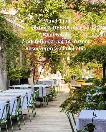 Debra en Faim Fatale slaan de handen in elkaar. Jason en Gilles koken, Bert en Beno leggen jullie in de watten. Met evenveel goesting en liefde als daarvoor! Vanaf 1 juli! Parkeren kan vlakbij in Parking Zuid. Reserveren kan via link in bio.