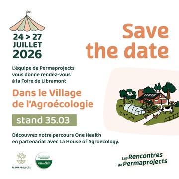 🌱 Et si la solution se trouvait sous nos pieds ?

Face aux défis de l’agriculture d’aujourd’hui (climat, sols qui s’épuisent, biodiversité en baisse…), on cherche souvent des solutions compliquées. Et pourtant, une grande partie de la réponse est déjà là : dans le sol.
Un sol vivant peut nourrir des cultures plus fortes, plus résilientes et plus durables.

 Retrouvez Permaprojects à la Foire de Libramont !
📍 Village de l’Agroécologie
Nous vous y proposons une immersion au cœur des sols vivants avec :
🌱 une serre dédiée au maraîchage sur sol vivant
☘️ des couverts végétaux
🪱 une fosse pour observer le sol en profondeur
🔬 des racines visibles grâce aux rhizotrons
🌧️ un simulateur de pluie pour comprendre l’impact des pratiques agricoles

L’idée : rendre visible ce qui se passe sous nos pieds et comprendre pourquoi c’est essentiel.

🌍 Tout est lié : One Health
La santé des sols, des plantes, des animaux et des humains est connectée. Prendre soin du sol, c’est aussi agir sur notre alimentation, la biodiversité, l’agriculture de demain et notre santé.

 L’agroécologie, c’est des fermes plus résilientes, une agriculture plus autonome et une meilleure utilisation des ressources.

On vous attend à la Foire de Libramont pour découvrir ensemble ce monde invisible… mais essentiel : celui des sols vivants 🌱
